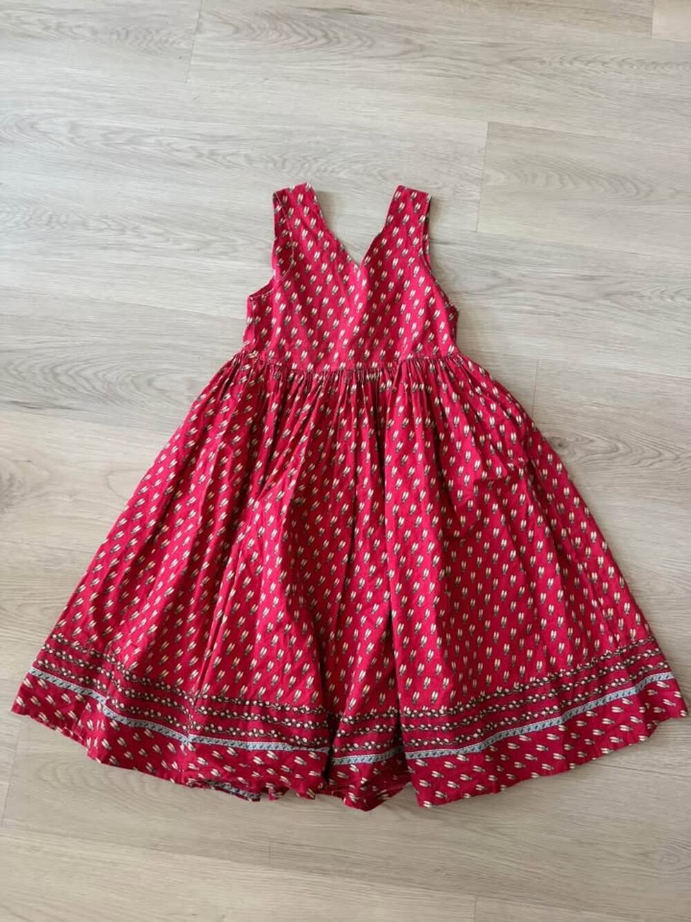 Vintage French Mam’zelle Petronille Girls Size 10 Cotton Insect Tank Swing Dress